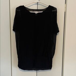Chico's Split Sleeve Sheer Lined Elasticwaist Top Size 2 (L/12)